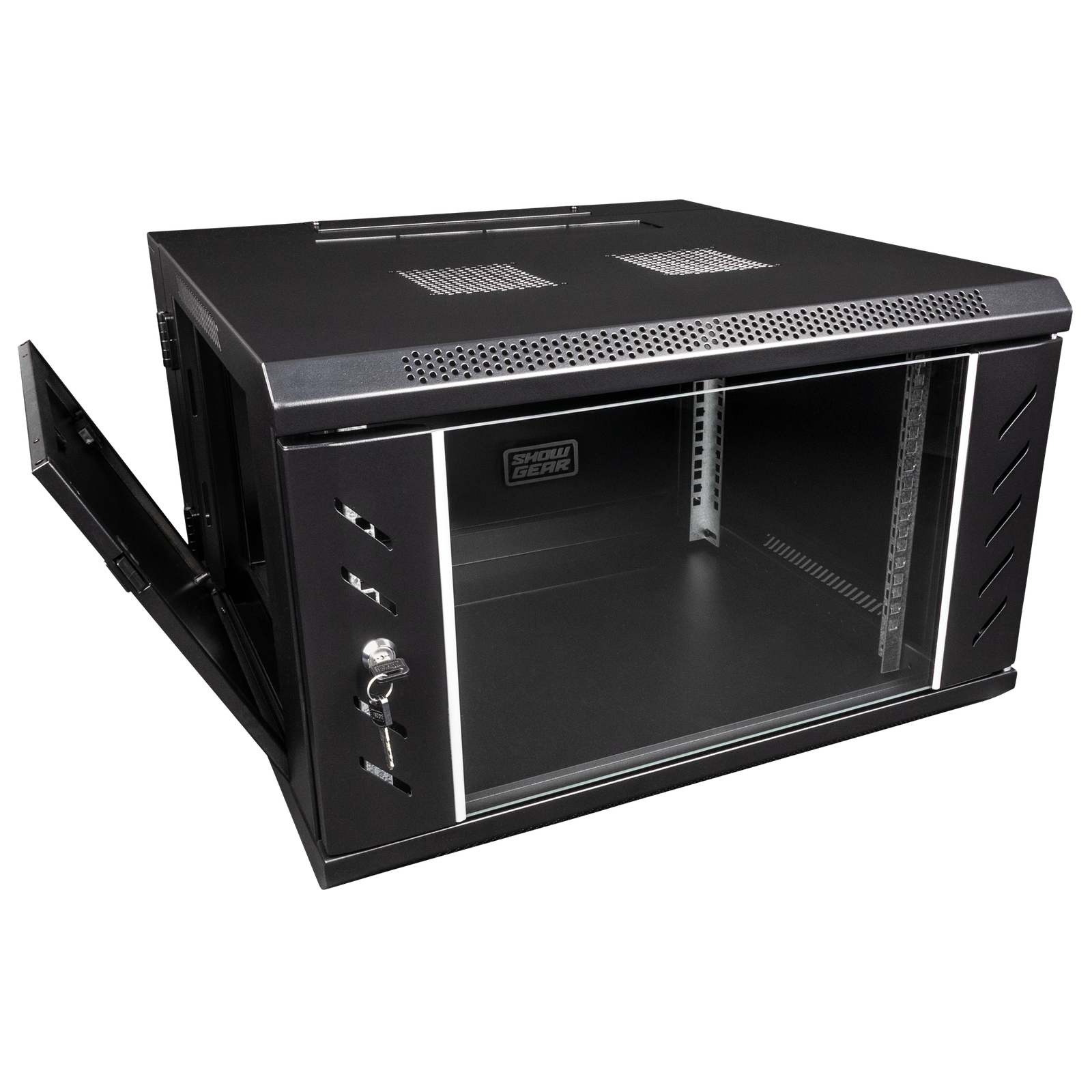 Showgear 6U wandnetwerkkast met glazen deur hoezen en kisten J&H licht en geluid 2 Showgear 6U wandnetwerkkast met glazen deur hoezen en kisten J&H licht en geluid 2