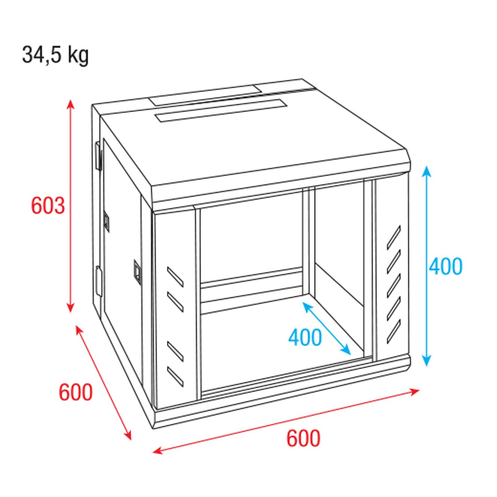 Showgear RCA-WMH-9 9U wandnetwerkkast met glazen deur hoezen en kisten J&H licht en geluid 4 Showgear RCA-WMH-9 9U wandnetwerkkast met glazen deur hoezen en kisten J&H licht en geluid 4