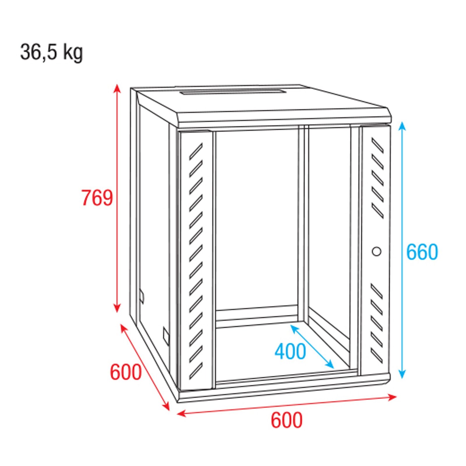 Showgear RCA-WMH-15 15U wandrack met glazen deur hoezen en kisten J&H licht en geluid 4 Showgear RCA-WMH-15 15U wandrack met glazen deur hoezen en kisten J&H licht en geluid 4