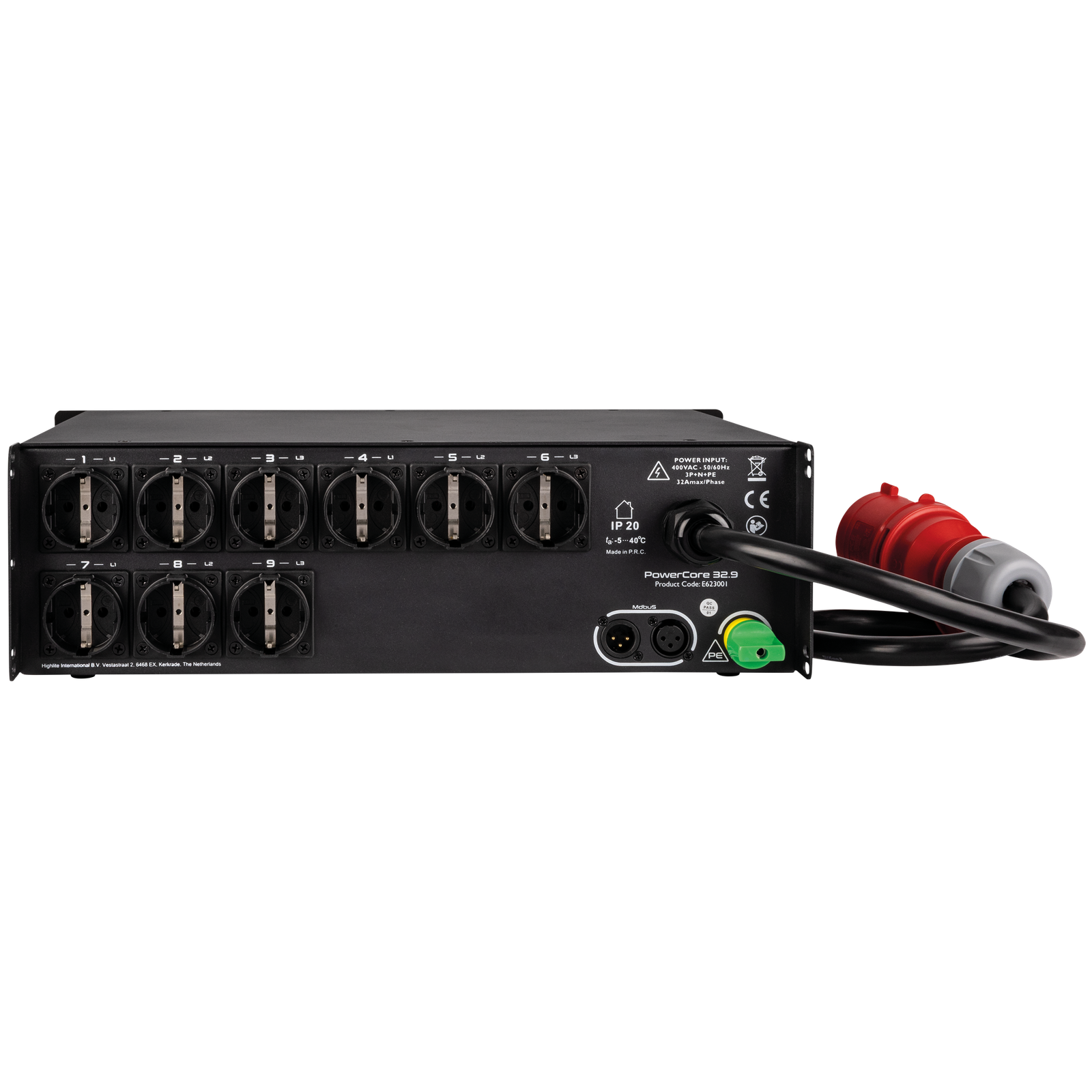 SHOWGEAR PowerCore 32.9 stroomverdeler 32A naar 9x Schuko Kabels en aansluitingen J&H licht en geluid 2 SHOWGEAR PowerCore 32.9 stroomverdeler 32A naar 9x Schuko Kabels en aansluitingen J&H licht en geluid 2