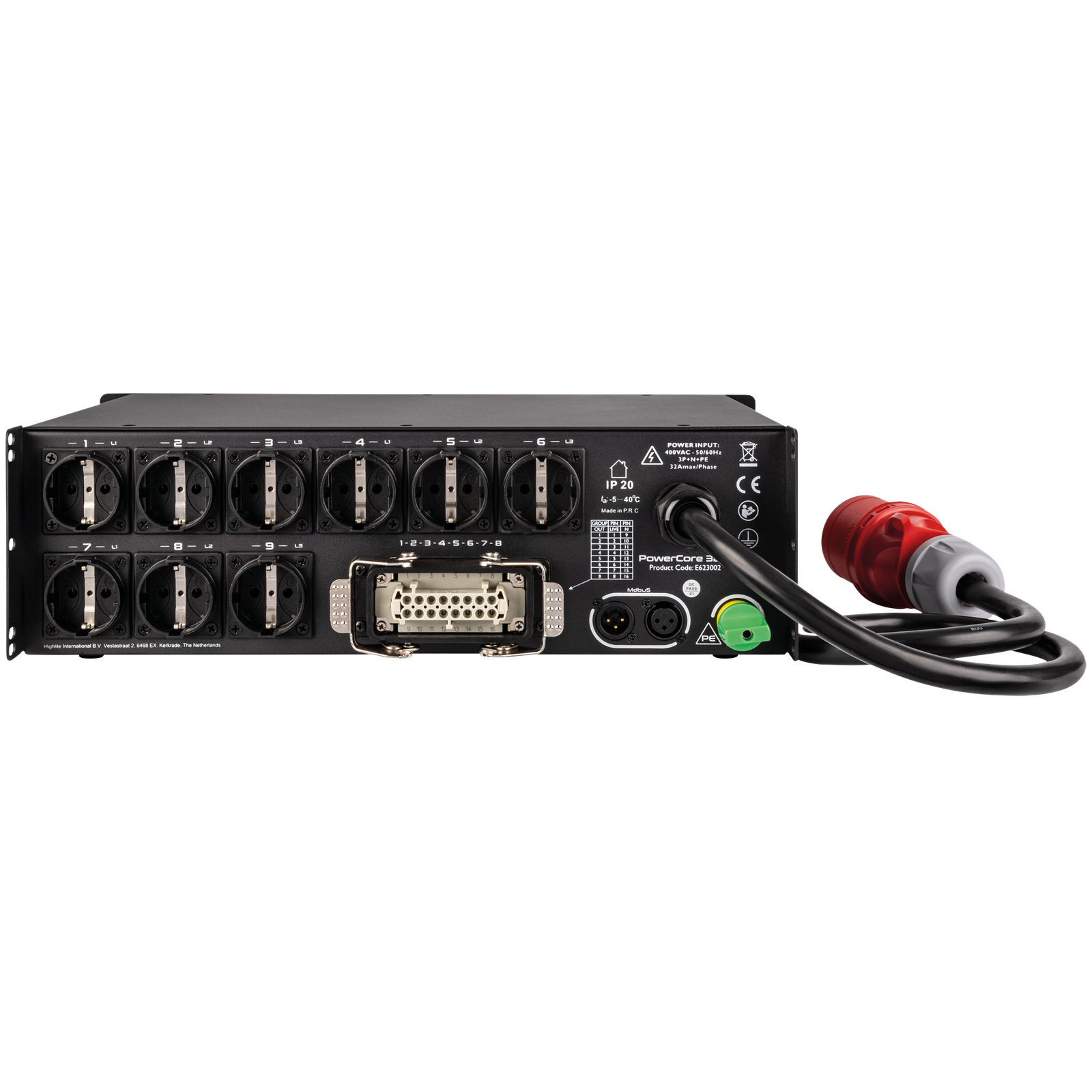 SHOWGEAR PowerCore 32.9m stroomverdeler met 9x Schuko en H16 multipin Kabels en aansluitingen J&H licht en geluid 2 SHOWGEAR PowerCore 32.9m stroomverdeler met 9x Schuko en H16 multipin Kabels en aansluitingen J&H licht en geluid 2