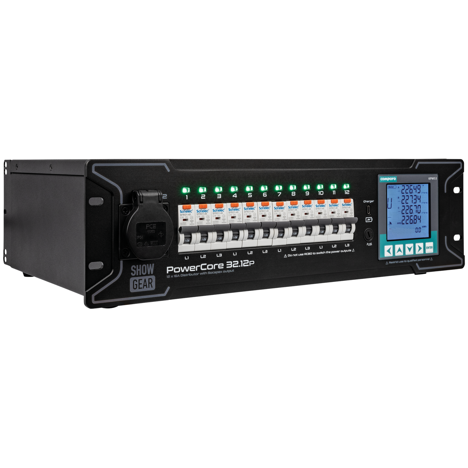 Showgear PowerCore 32.12p 32A stroomverdeler met 1x Schuko en 12x Power Pro True Kabels en aansluitingen J&H licht en geluid 3 Showgear PowerCore 32.12p 32A stroomverdeler met 1x Schuko en 12x Power Pro True Kabels en aansluitingen J&H licht en geluid 3