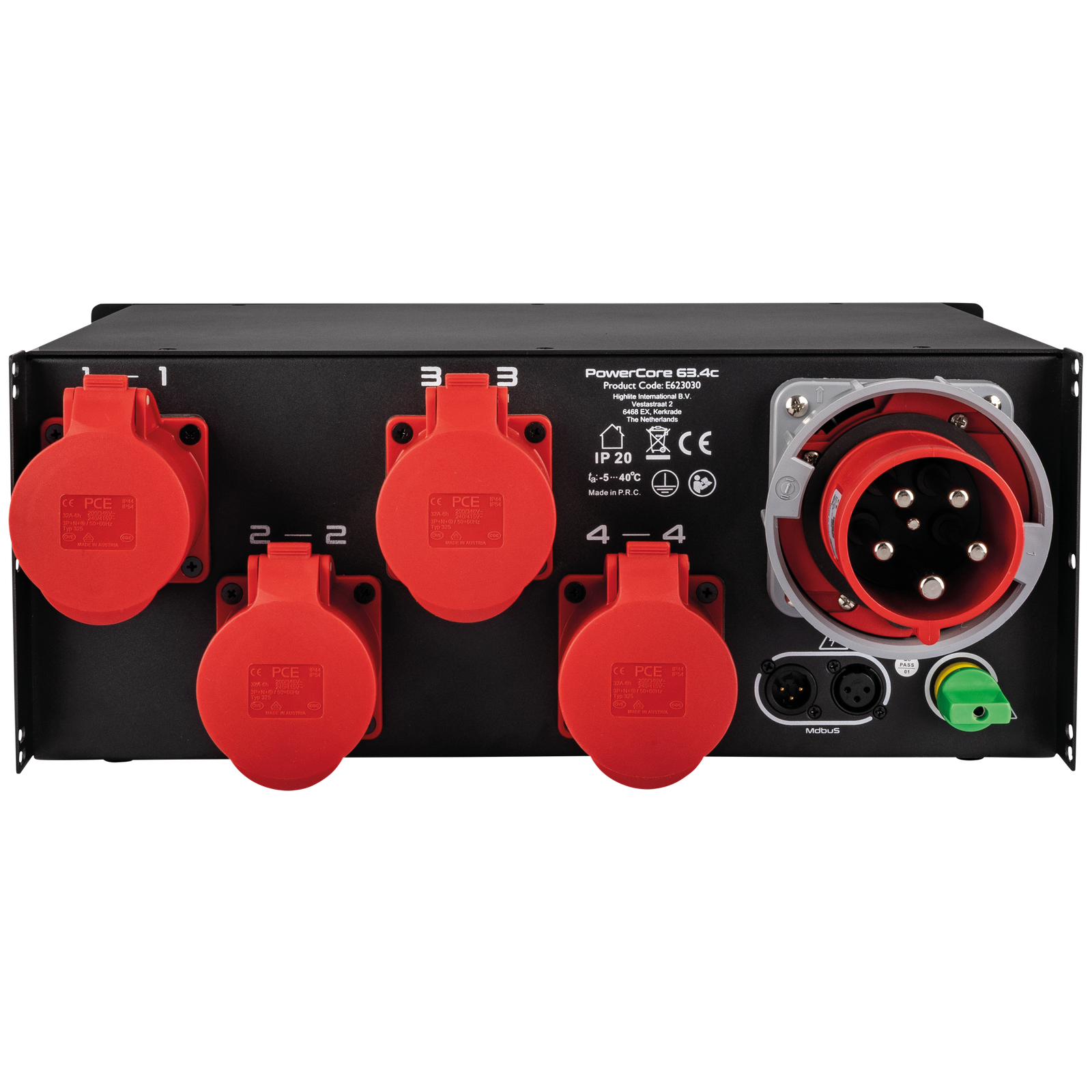 Showgear PowerCore 63.4c stroomverdeler 4x CEE 32A Kabels en aansluitingen J&H licht en geluid 2 Showgear PowerCore 63.4c stroomverdeler 4x CEE 32A Kabels en aansluitingen J&H licht en geluid 2