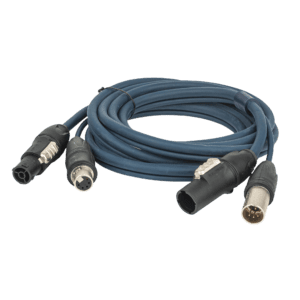 DAP FP-16 hybride powerCON TRUE1 en 5-polige XLR kabel 15 m blauw