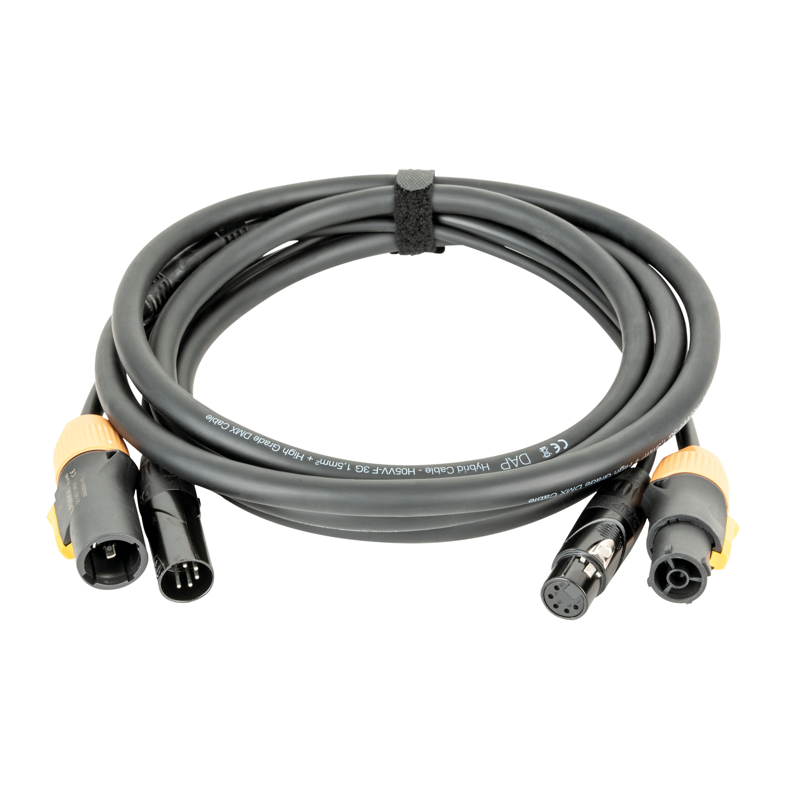 DAP FP23 hybride Power Pro True en 5-polige XLR kabel 1,5 m zwart Gecombineerde stroom- en lichtsignaalkabels J&H licht en geluid DAP FP23 hybride Power Pro True en 5-polige XLR kabel 1,5 m zwart Gecombineerde stroom- en lichtsignaalkabels J&H licht en geluid