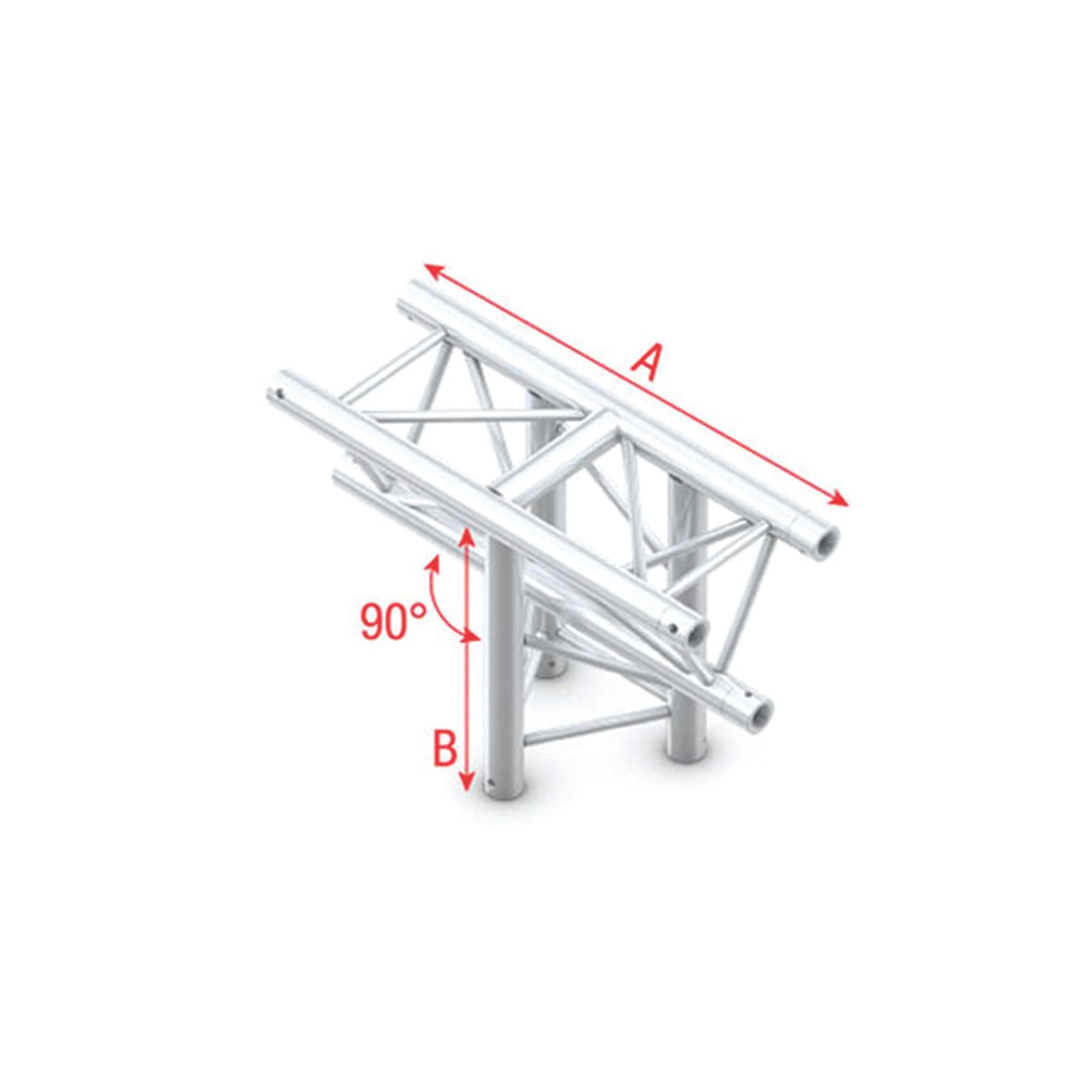 MILOS PRO-30 Triangle F verticale T-cross 3-weg 90° apex down zilver 50 cm Podium en rigging J&H licht en geluid MILOS PRO-30 Triangle F verticale T-cross 3-weg 90° apex down zilver 50 cm Podium en rigging J&H licht en geluid