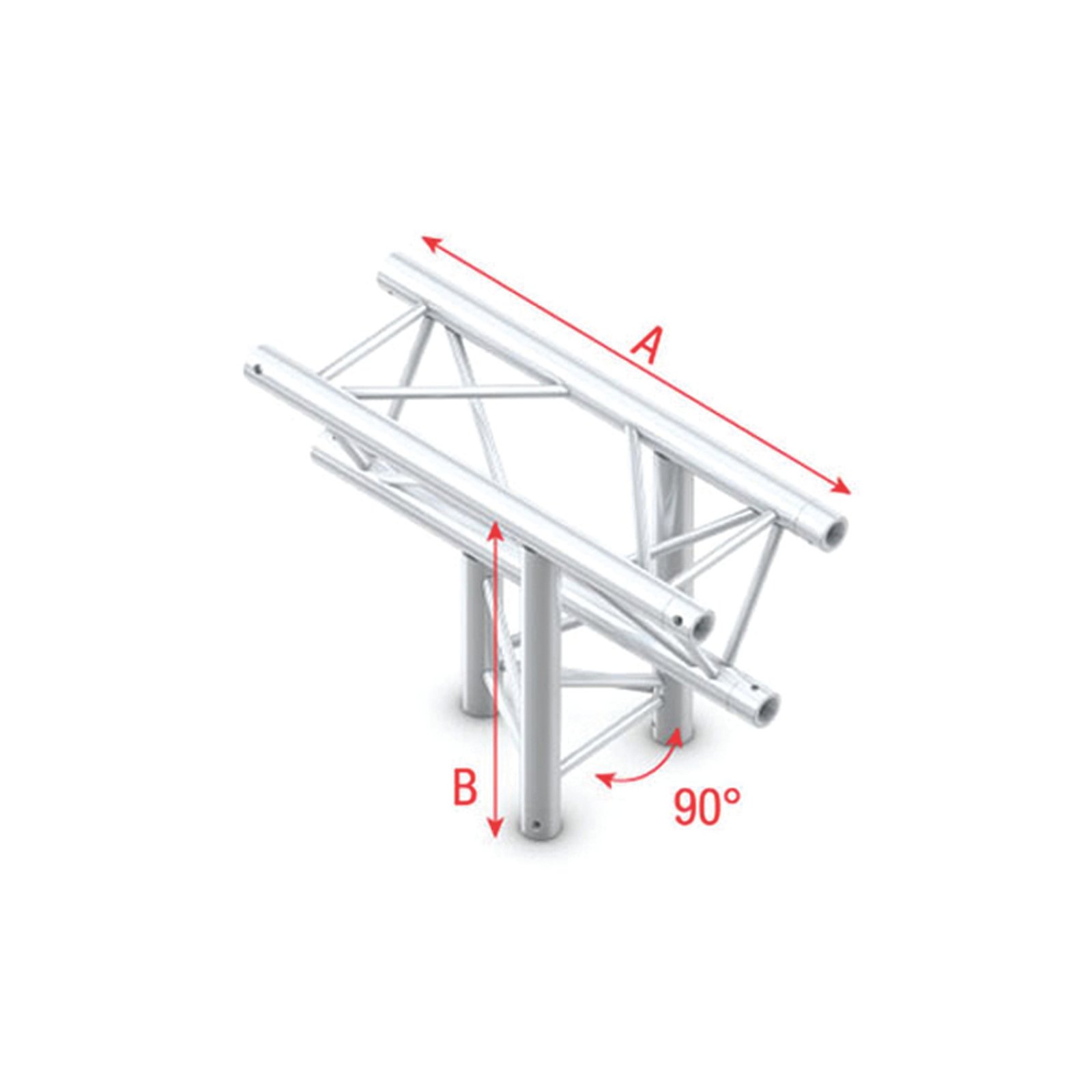 MILOS Pro-30 Triangle F T-Cross verticaal 3-weg 90° apex down 50 cm zilver Podium en rigging J&H licht en geluid MILOS Pro-30 Triangle F T-Cross verticaal 3-weg 90° apex down 50 cm zilver Podium en rigging J&H licht en geluid