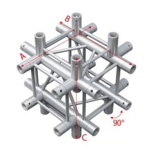 MILOS PRO-30 Square G 6-weg kruishoek 90° 50 cm zilver