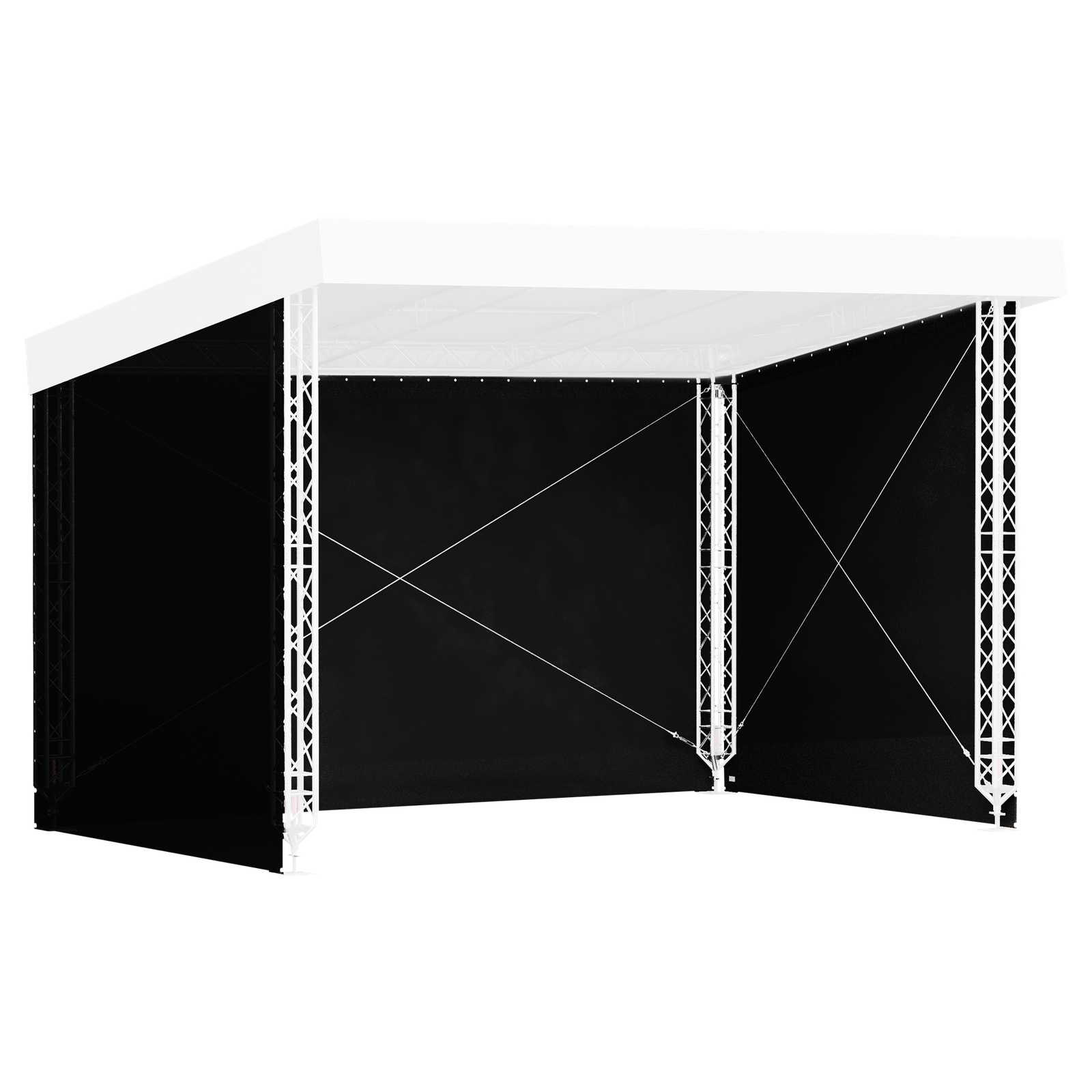 MILOS zij- en achternetset voor MR0 schuin daksysteem 6 x 4 m Podium en rigging J&H licht en geluid MILOS zij- en achternetset voor MR0 schuin daksysteem 6 x 4 m Podium en rigging J&H licht en geluid
