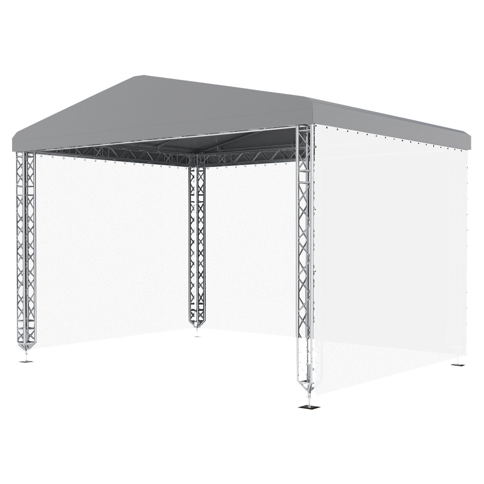 MILOS MR0 NGW daksysteem 6 x 5 m met luifel Podium en rigging J&H licht en geluid MILOS MR0 NGW daksysteem 6 x 5 m met luifel Podium en rigging J&H licht en geluid