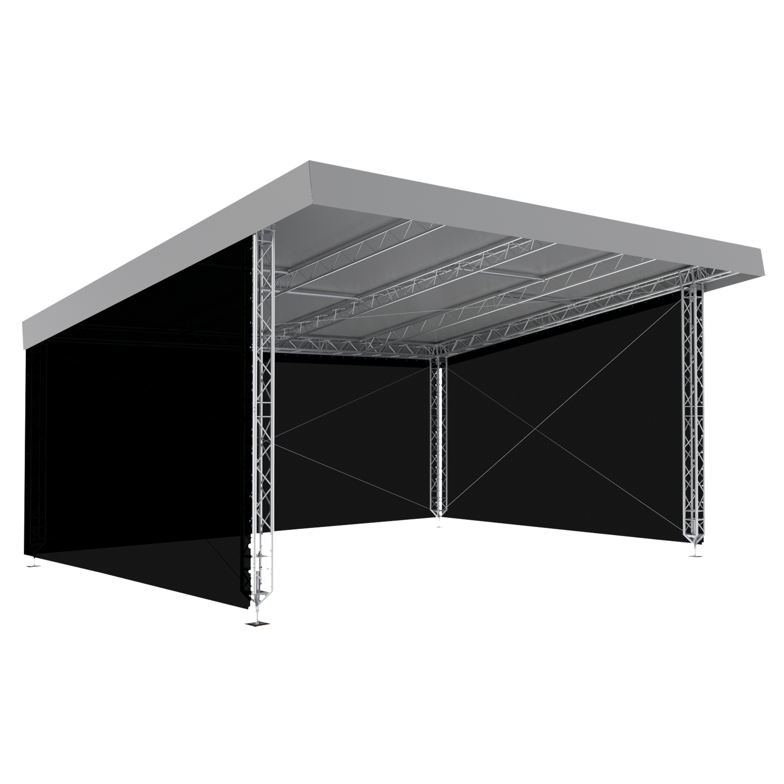 MILOS zijnetten en achternet voor MR0 schuin daksysteem 8 x 6 m Podium en rigging J&H licht en geluid 2 MILOS zijnetten en achternet voor MR0 schuin daksysteem 8 x 6 m Podium en rigging J&H licht en geluid 2