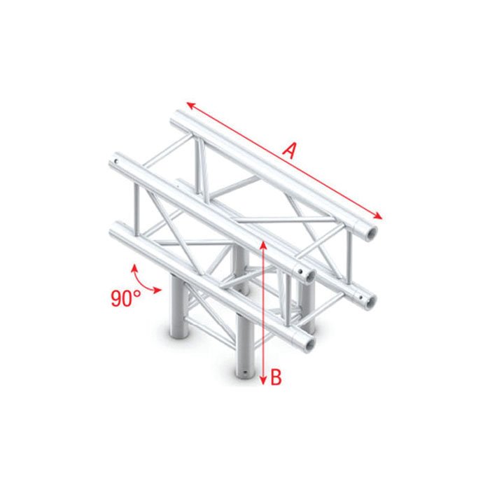 Milos Pro-30 Square P T-kruis 3-weg 90° 50 cm zilver Podium en rigging J&H licht en geluid Milos Pro-30 Square P T-kruis 3-weg 90° 50 cm zilver Podium en rigging J&H licht en geluid