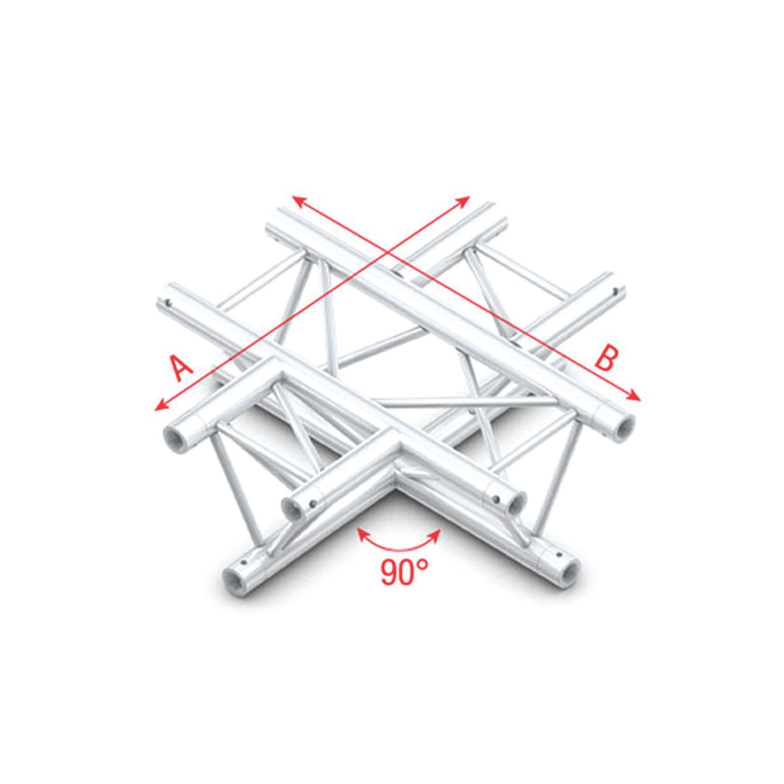 MILOS Pro-30 P driehoek truss kruishoek 90° 50 cm zilver Podium en rigging J&H licht en geluid MILOS Pro-30 P driehoek truss kruishoek 90° 50 cm zilver Podium en rigging J&H licht en geluid