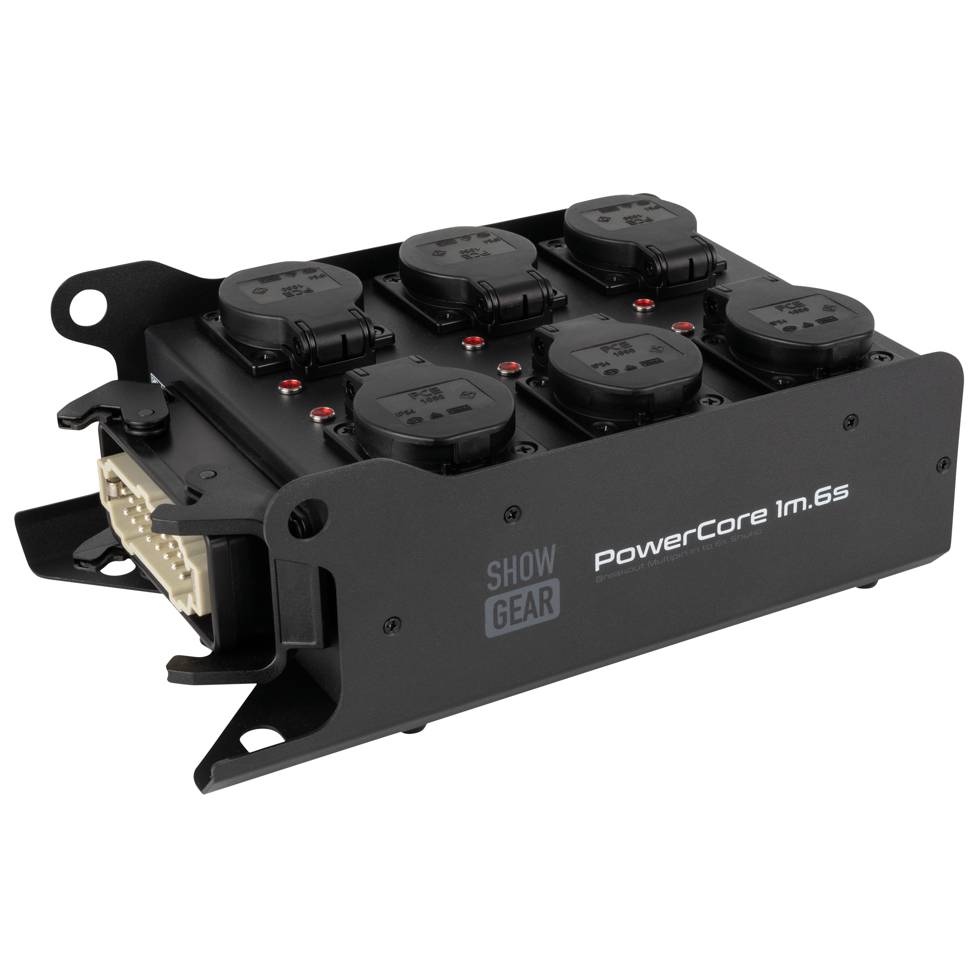 SHOWGEAR PowerCore 1m.6s H16 naar 6x Schuko verdeelunit Breakoutboxes J&H licht en geluid SHOWGEAR PowerCore 1m.6s H16 naar 6x Schuko verdeelunit Breakoutboxes J&H licht en geluid