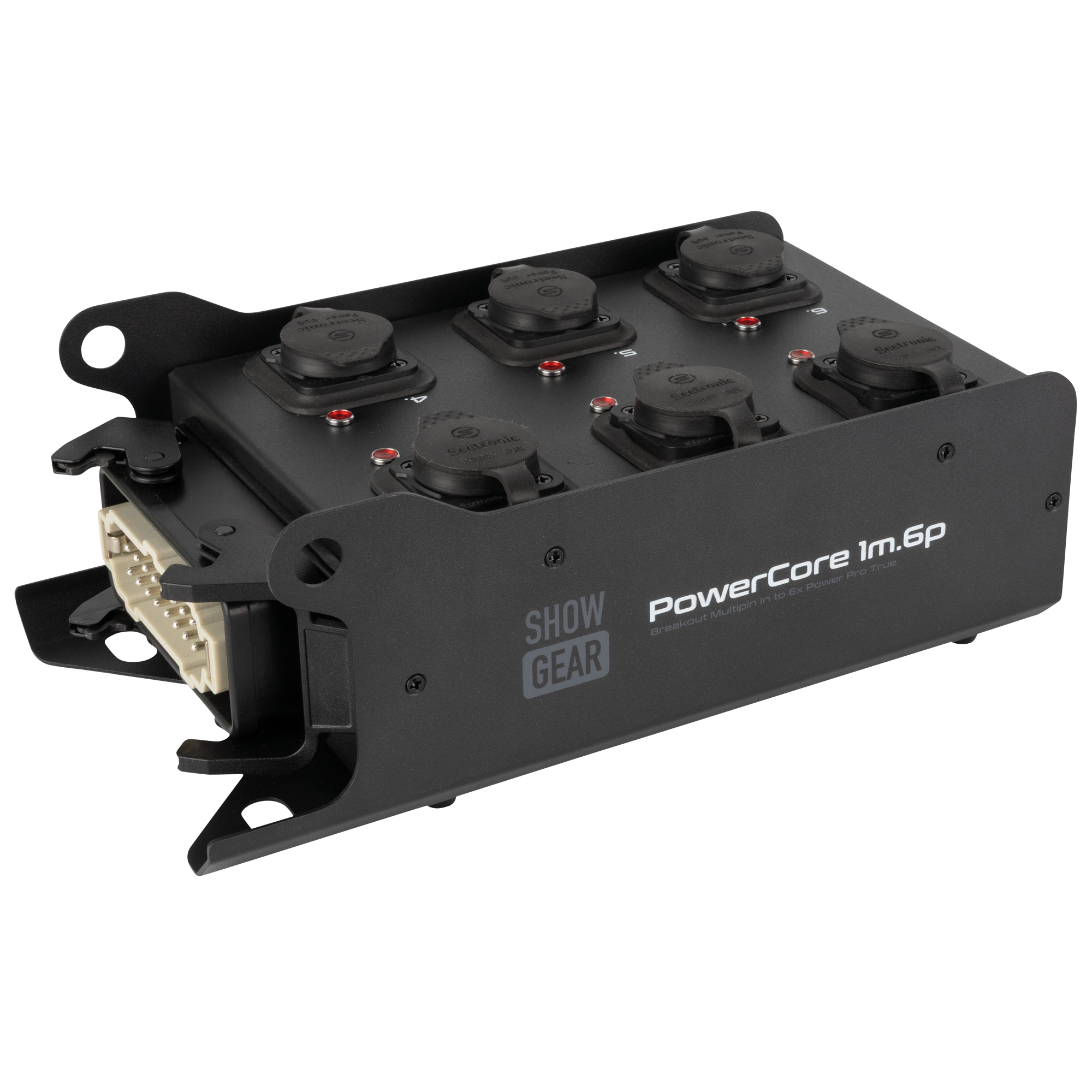 SHOWGEAR PowerCore 1m.6p breakout H16 naar 6x Power Pro True Breakoutboxes J&H licht en geluid SHOWGEAR PowerCore 1m.6p breakout H16 naar 6x Power Pro True Breakoutboxes J&H licht en geluid