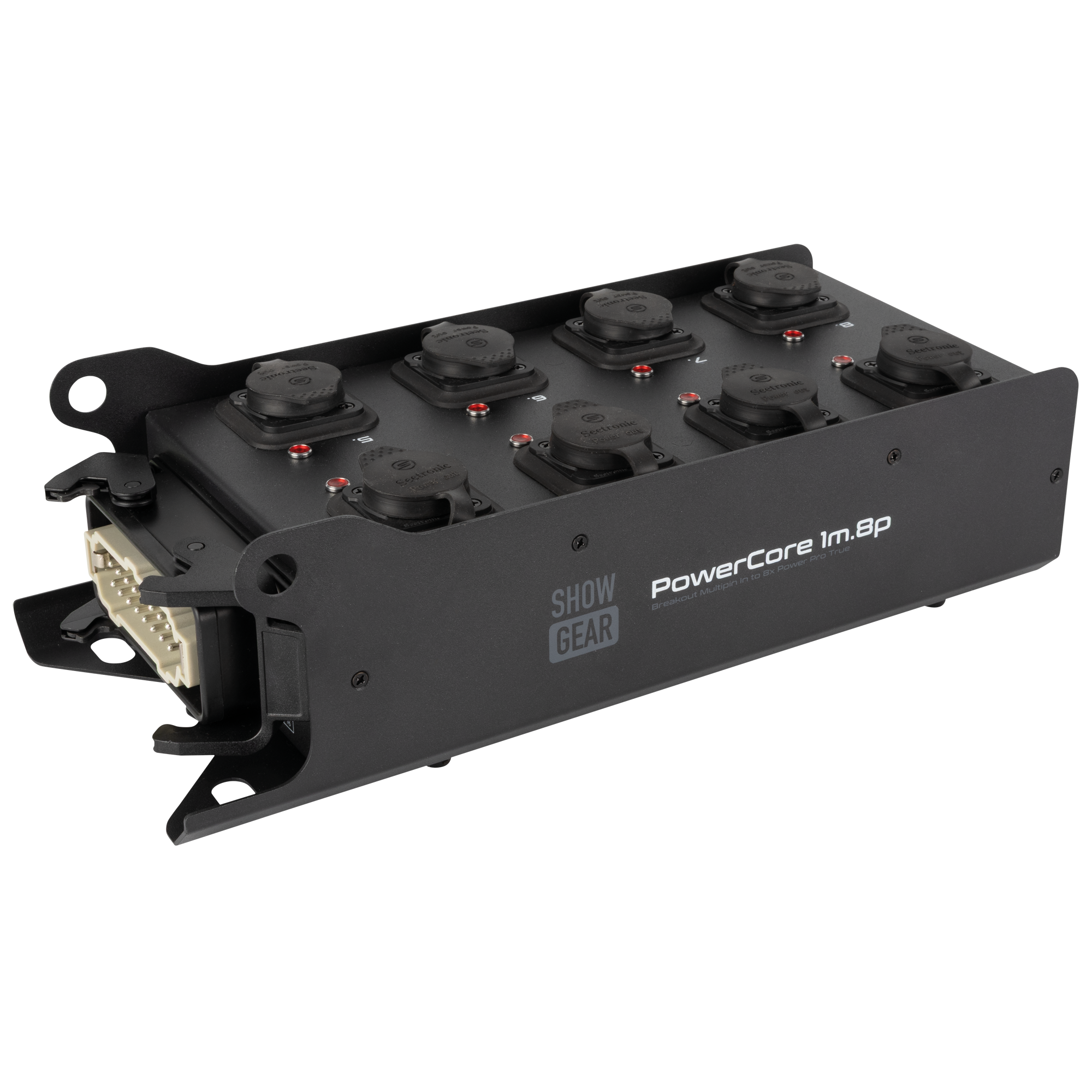 Showgear PowerCore 1m.8p H16 naar 8x Power Pro True Breakoutboxes J&H licht en geluid Showgear PowerCore 1m.8p H16 naar 8x Power Pro True Breakoutboxes J&H licht en geluid
