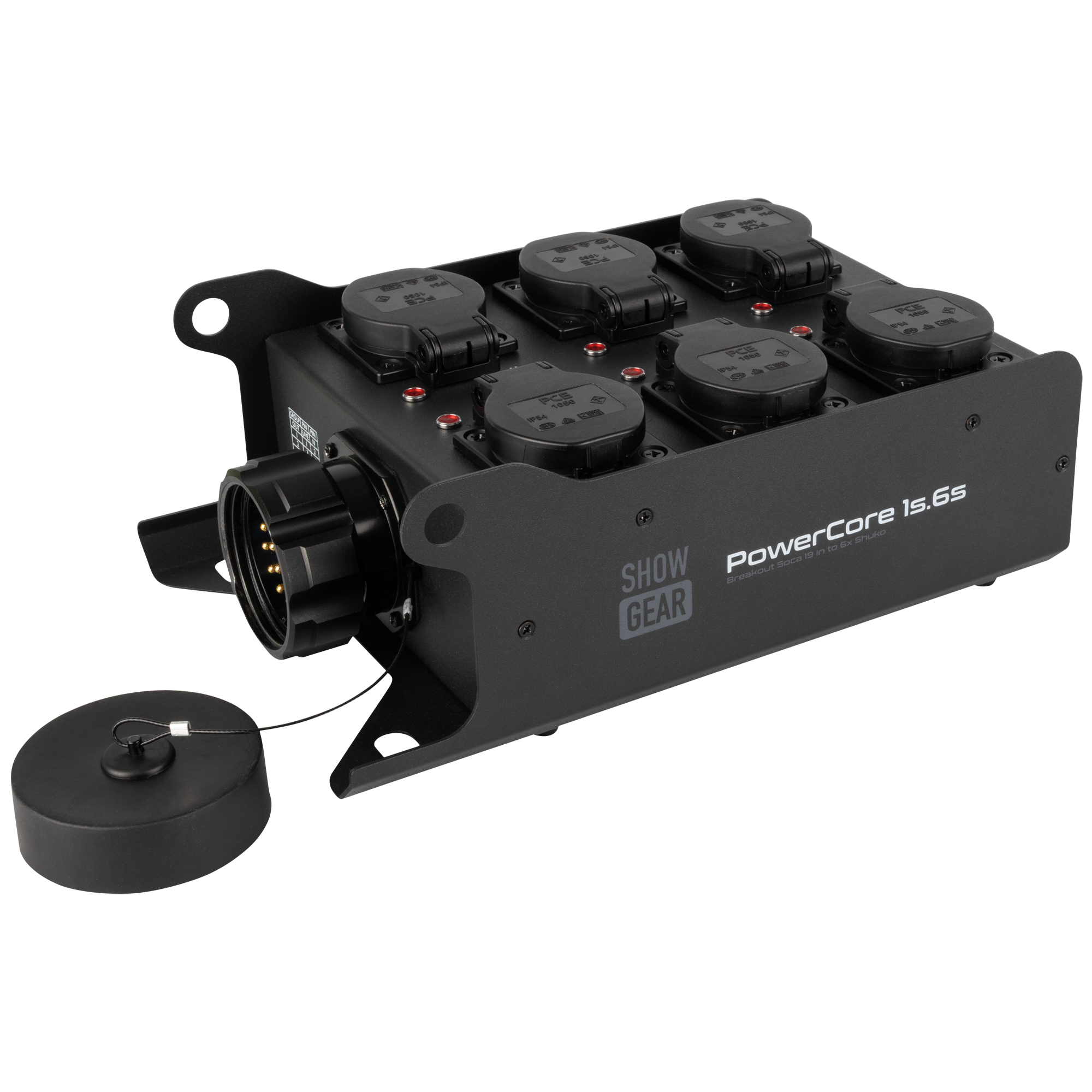Showgear PowerCore 1s.6s S19 naar 6x Schuko breakout Breakoutboxes J&H licht en geluid Showgear PowerCore 1s.6s S19 naar 6x Schuko breakout Breakoutboxes J&H licht en geluid
