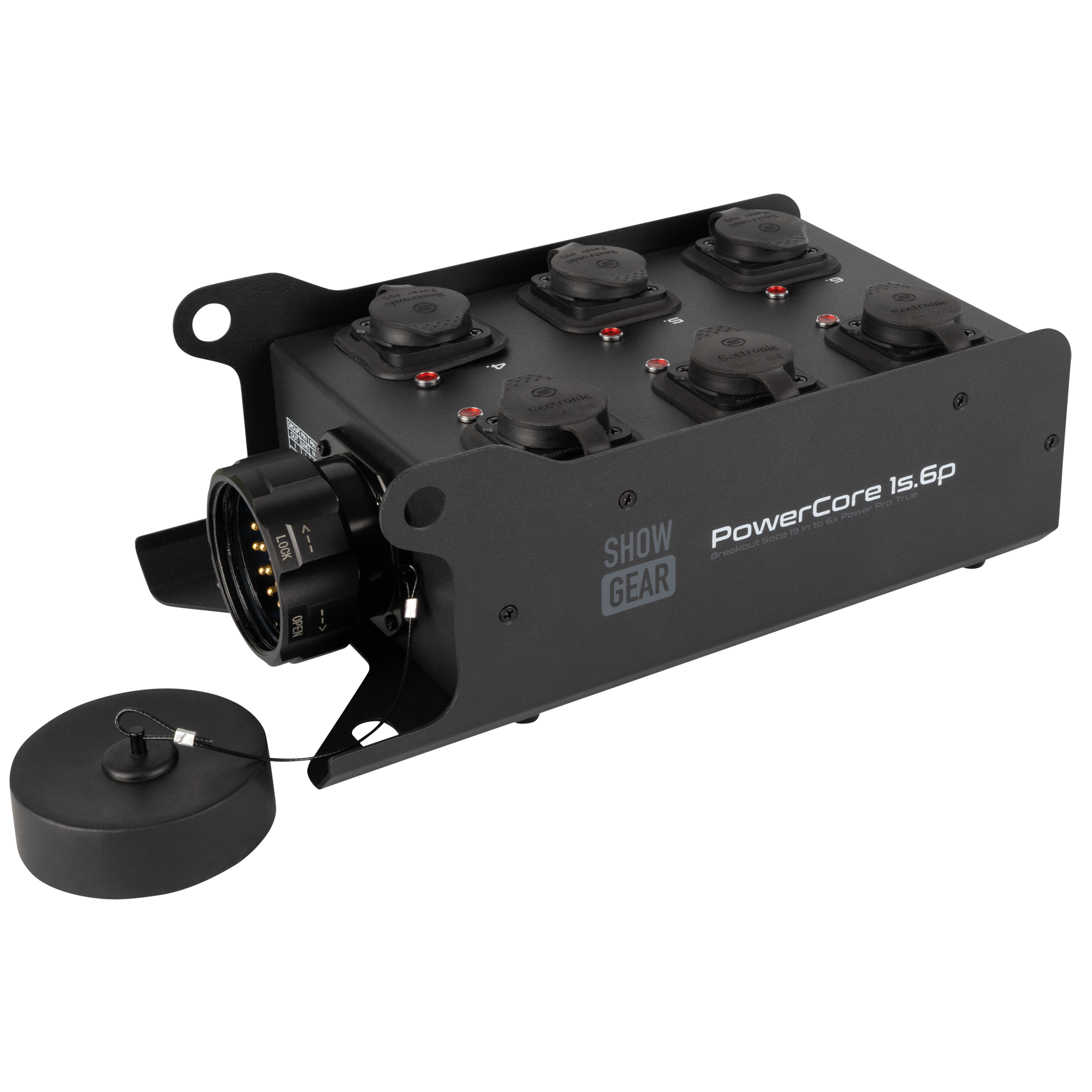 SHOWGEAR PowerCore 1s.6p S19 naar 6x Power Pro True Breakoutboxes J&H licht en geluid SHOWGEAR PowerCore 1s.6p S19 naar 6x Power Pro True Breakoutboxes J&H licht en geluid