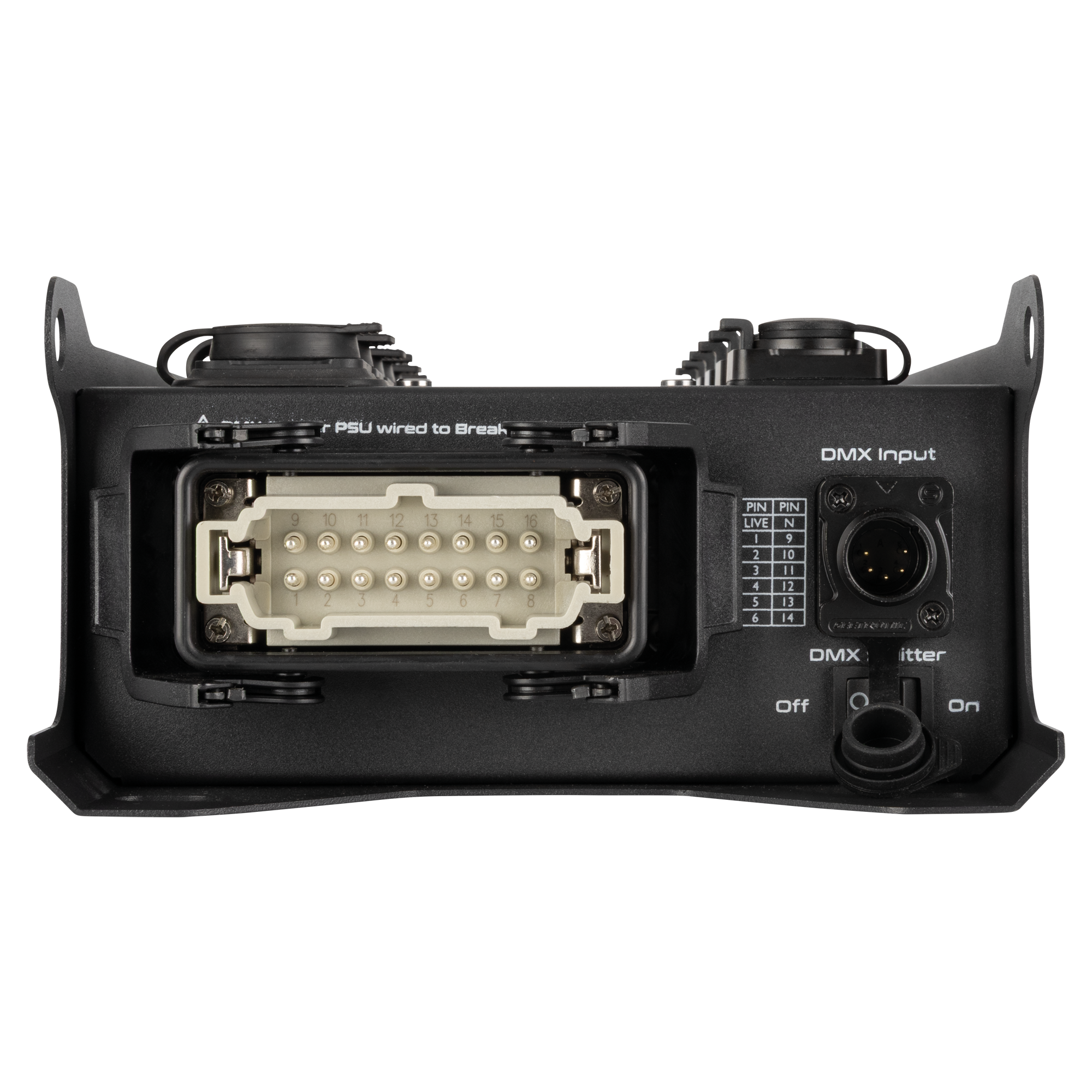 Showgear PowerCore 2m.6p DMX stroom- en DMX-breakout met Multipin H16 Breakoutboxes J&H licht en geluid 2 Showgear PowerCore 2m.6p DMX stroom- en DMX-breakout met Multipin H16 Breakoutboxes J&H licht en geluid 2