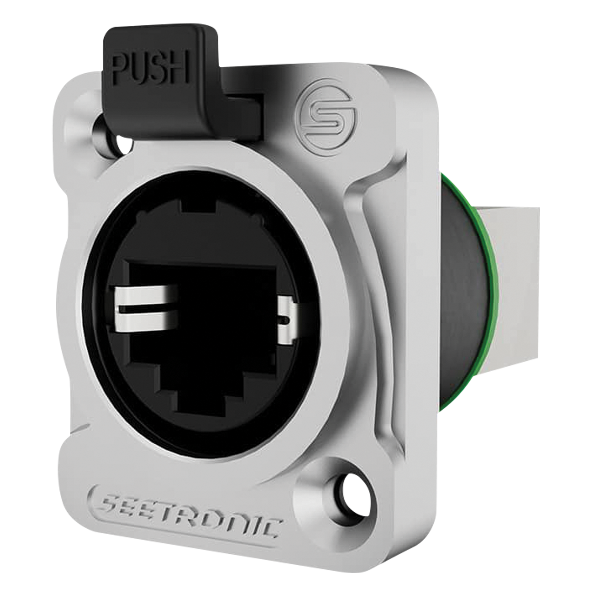 SEETRONIC RJ45 D-size chassisconnector 90° CAT5e Datachassis en -pluggen J&H licht en geluid SEETRONIC RJ45 D-size chassisconnector 90° CAT5e Datachassis en -pluggen J&H licht en geluid