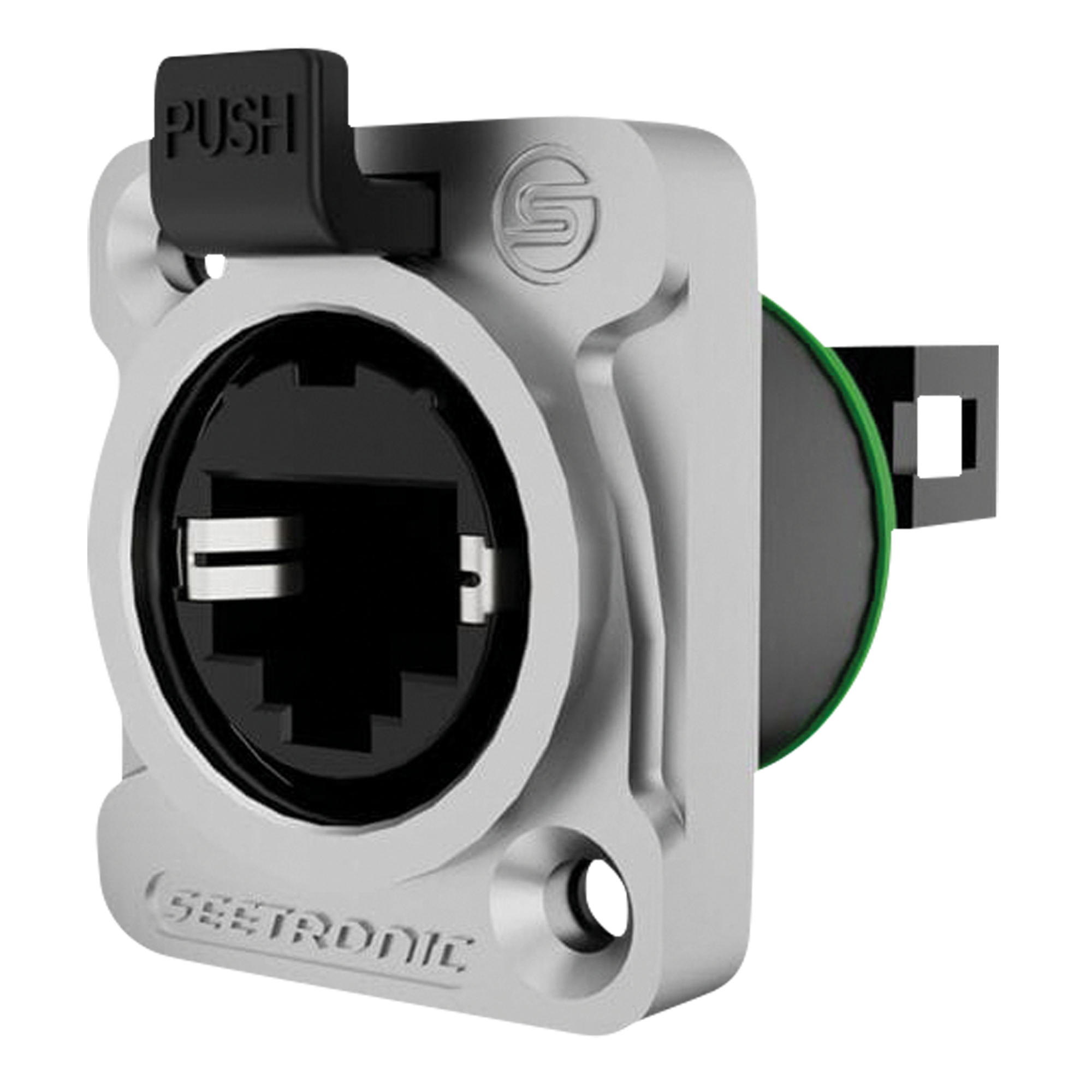 SEETRONIC RJ45 D-size chassisconnector IP65 met IDC-aansluiting Datachassis en -pluggen J&H licht en geluid SEETRONIC RJ45 D-size chassisconnector IP65 met IDC-aansluiting Datachassis en -pluggen J&H licht en geluid