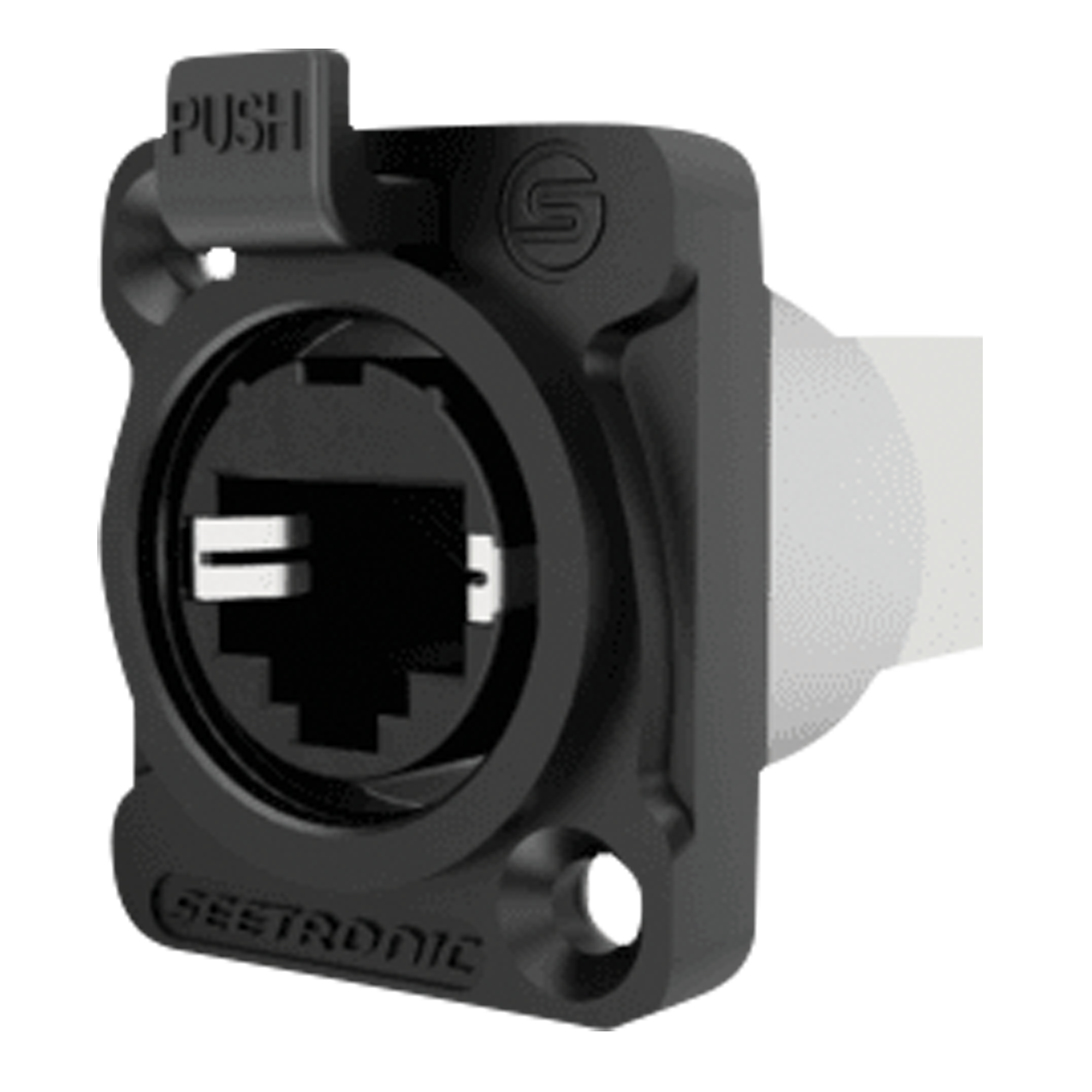 SEETRONIC RJ45 chassisconnector D-size 90° IP65 Datachassis en -pluggen J&H licht en geluid SEETRONIC RJ45 chassisconnector D-size 90° IP65 Datachassis en -pluggen J&H licht en geluid