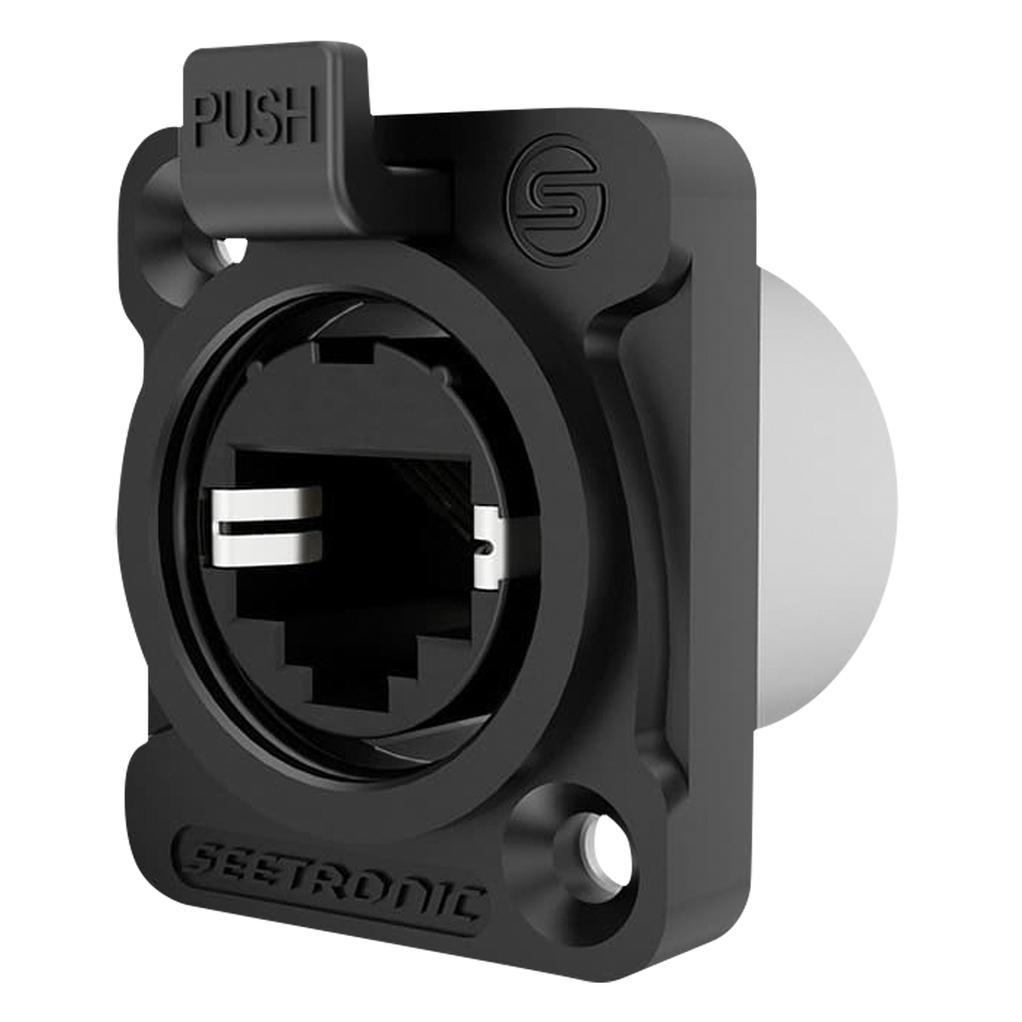 Seetronic RJ45 chassisconnector D-size zwart Datachassis en -pluggen J&H licht en geluid Seetronic RJ45 chassisconnector D-size zwart Datachassis en -pluggen J&H licht en geluid