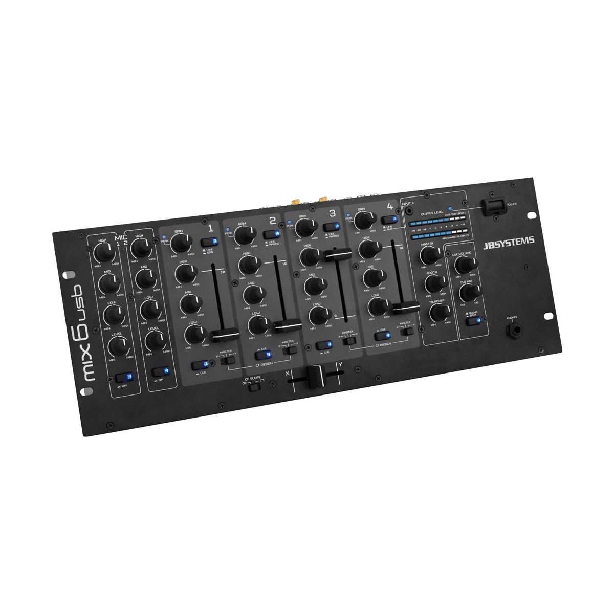 JB SYSTEMS MIX6usb 19 inch DJ mixer, 8 ingangen over 4 kanalen en USB DJ-mixers J&H licht en geluid 4 JB SYSTEMS MIX6usb 19 inch DJ mixer, 8 ingangen over 4 kanalen en USB DJ-mixers J&H licht en geluid 4