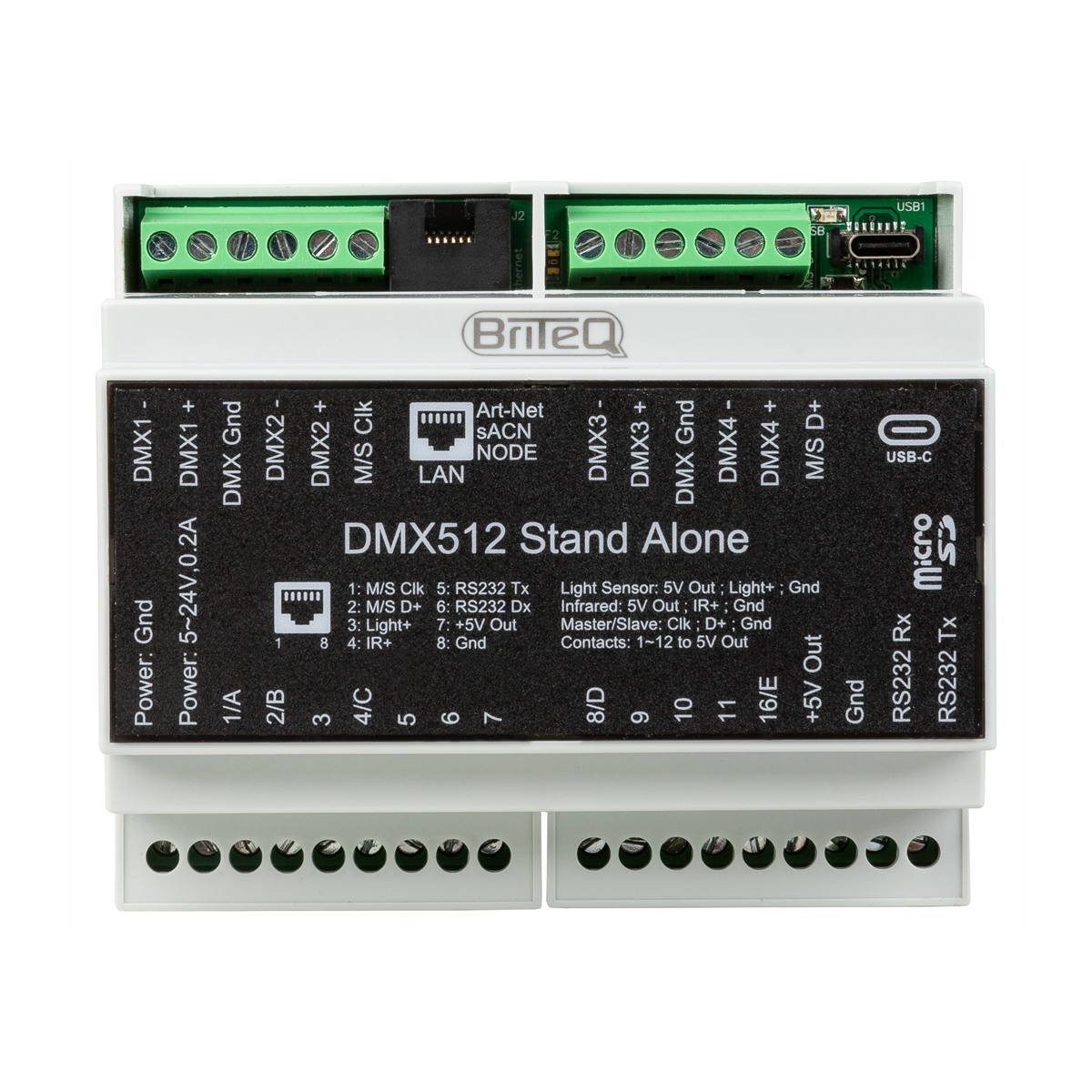 BRITEQ LD-1024DIN NET DMX interface en multizone controller, 1024 kanalen met Ethernet Softwarecontrollers J&H licht en geluid 2 BRITEQ LD-1024DIN NET DMX interface en multizone controller, 1024 kanalen met Ethernet Softwarecontrollers J&H licht en geluid 2