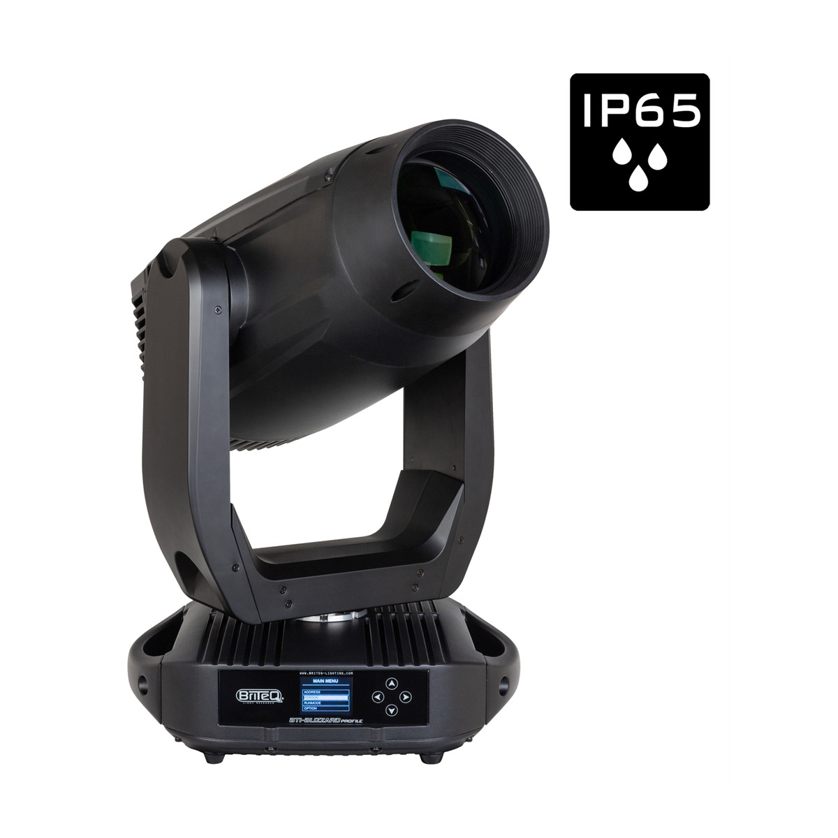 BRITEQ BTI-BLIZZARD PROFILE IP65 600W LED moving head met framing en CMY Moving Lights Beam J&H licht en geluid BRITEQ BTI-BLIZZARD PROFILE IP65 600W LED moving head met framing en CMY Moving Lights Beam J&H licht en geluid