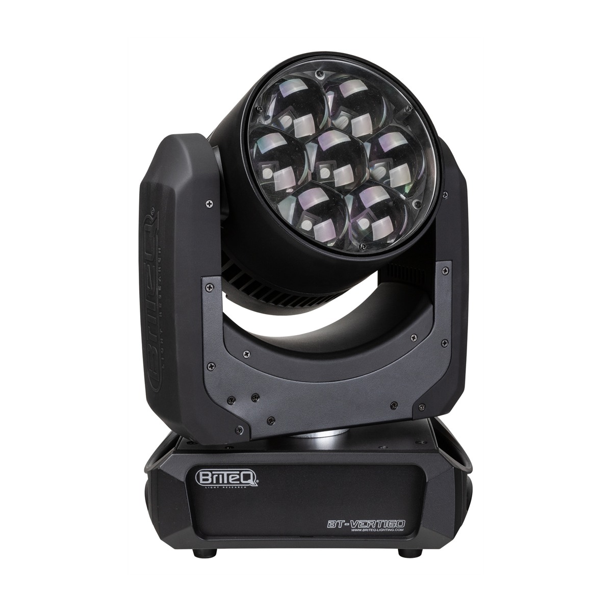 BRITEQ BT-VERTIGO moving wash, 7x60W RGBL LED en 4°-70° zoom Moving Lights Wash J&H licht en geluid BRITEQ BT-VERTIGO moving wash, 7x60W RGBL LED en 4°-70° zoom Moving Lights Wash J&H licht en geluid