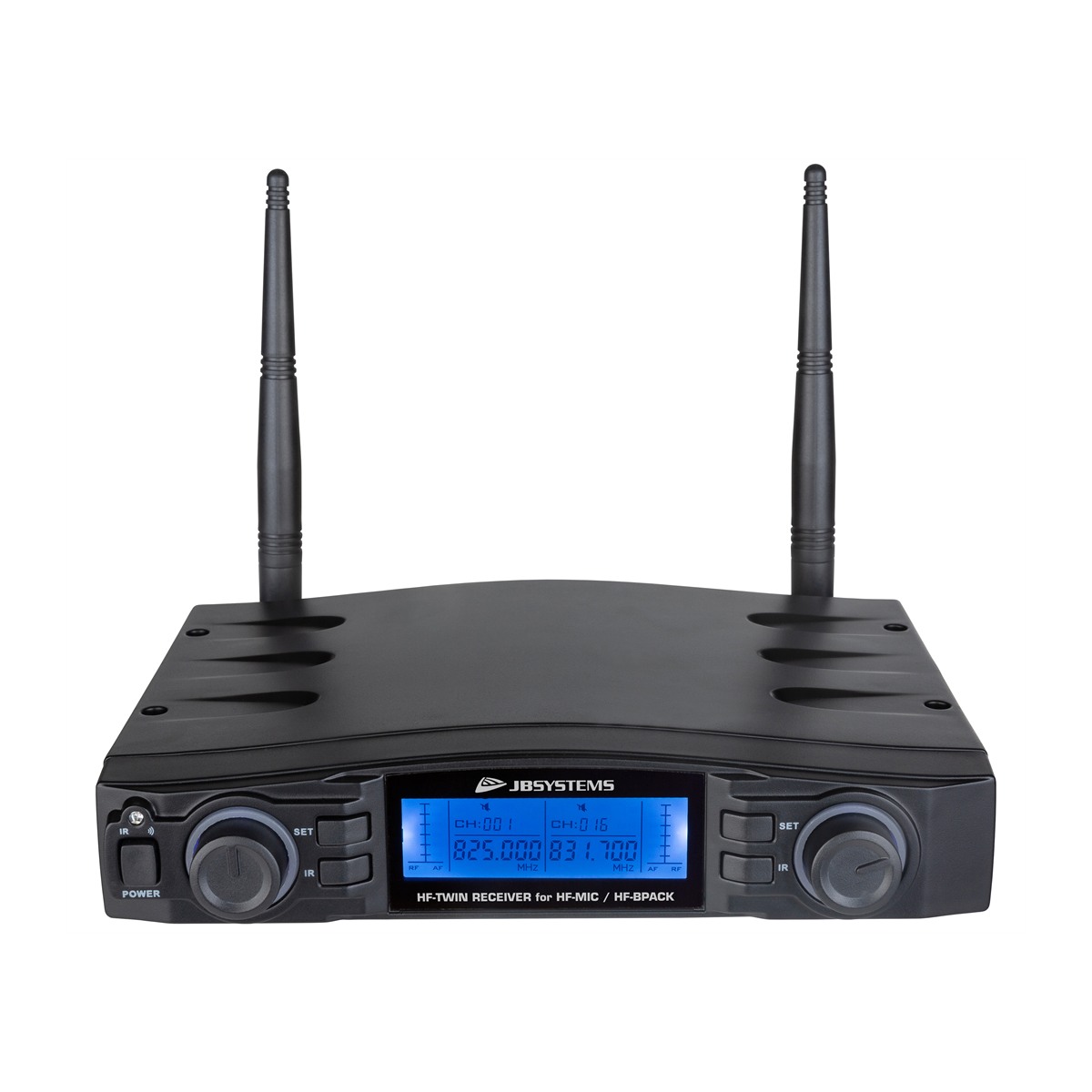 JB SYSTEMS HF-TWIN RECEIVER dubbele draadloze microfoonontvanger, 16 frequenties 823-832 MHz Draadloze microfoons J&H licht en geluid JB SYSTEMS HF-TWIN RECEIVER dubbele draadloze microfoonontvanger, 16 frequenties 823-832 MHz Draadloze microfoons J&H licht en geluid