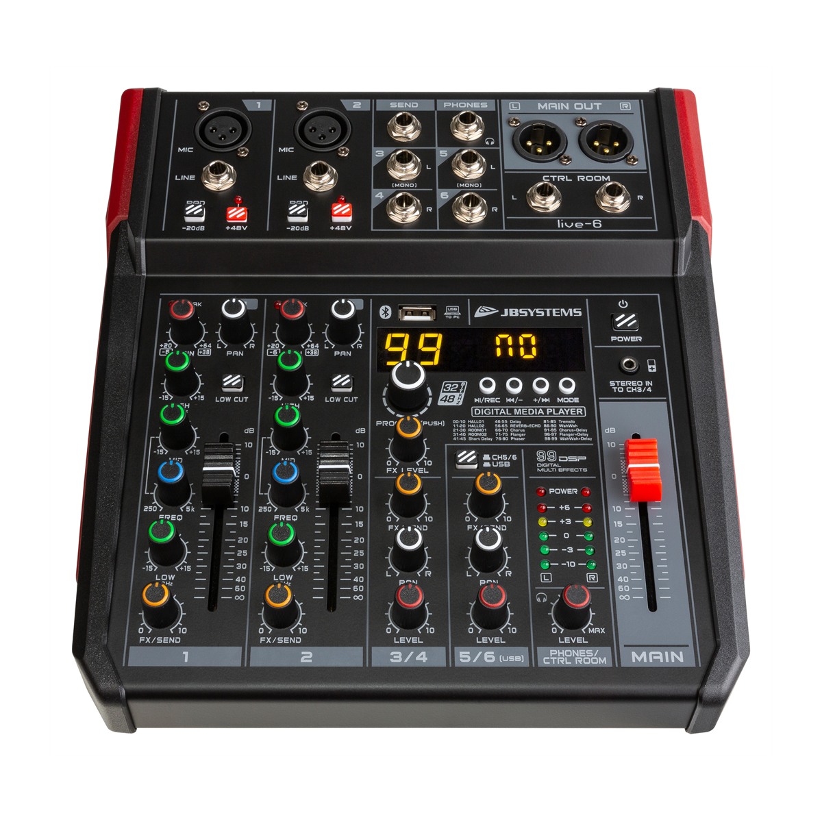 JB SYSTEMS LIVE-6 PA mixer, 6 ingangen op 4 kanalen Live mixers J&H licht en geluid 4 JB SYSTEMS LIVE-6 PA mixer, 6 ingangen op 4 kanalen Live mixers J&H licht en geluid 4