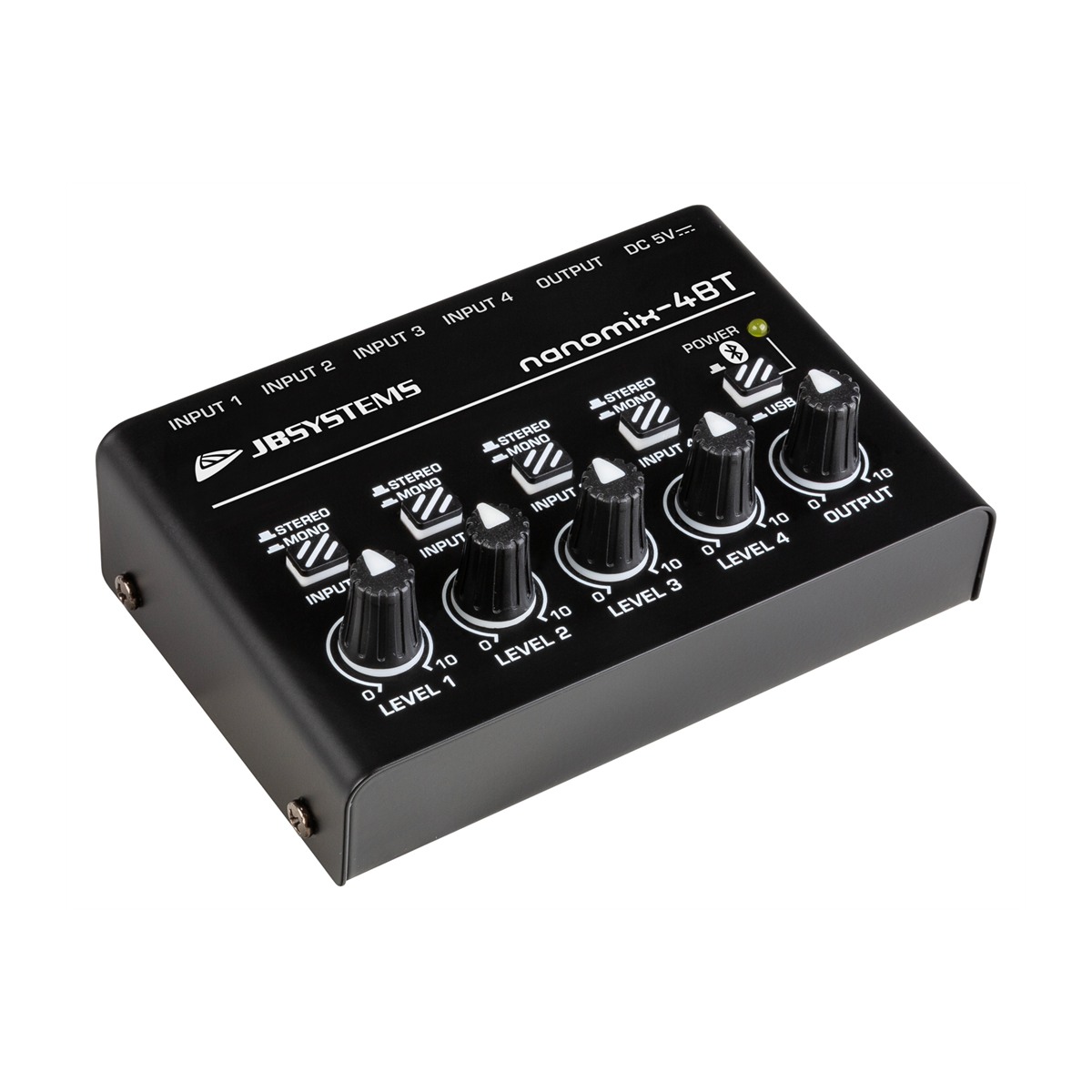 JB SYSTEMS NANOMIX-4BT 4-kanaals lijnmixer met stereo audio-interface en Bluetooth 19-inch mixers J&H licht en geluid JB SYSTEMS NANOMIX-4BT 4-kanaals lijnmixer met stereo audio-interface en Bluetooth 19-inch mixers J&H licht en geluid