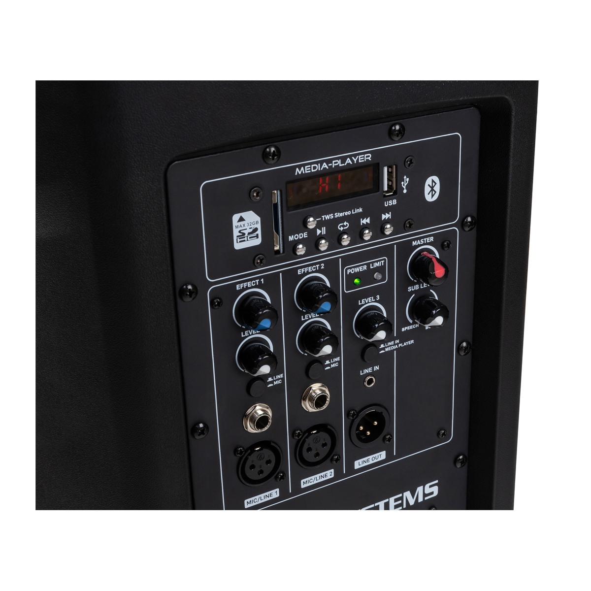 JB SYSTEMS PPC-081 actief kolomluidsprekersysteem met mediaspeler, Bluetooth en 8″ woofer Actief J&H licht en geluid 7 JB SYSTEMS PPC-081 actief kolomluidsprekersysteem met mediaspeler, Bluetooth en 8″ woofer Actief J&H licht en geluid 7