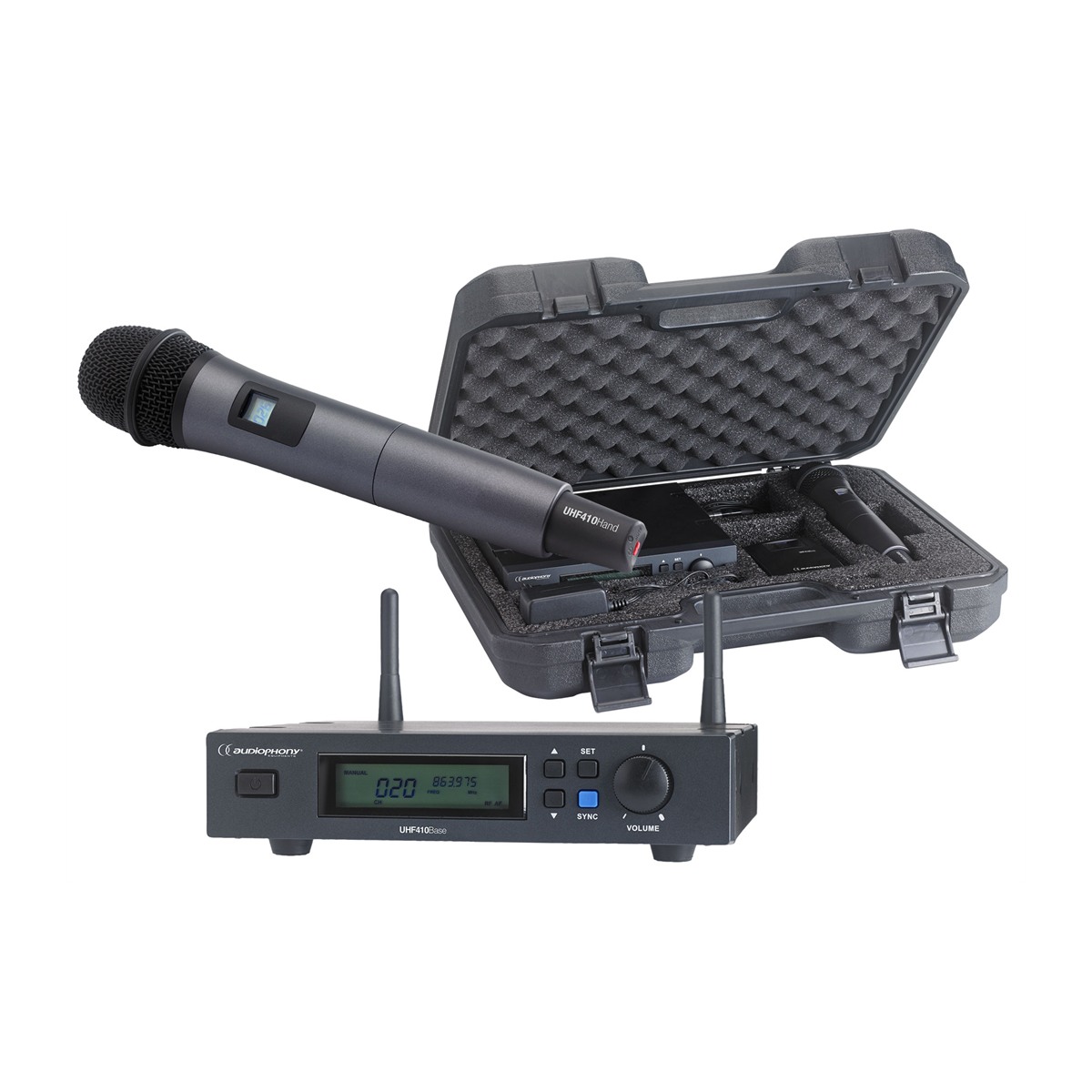 AUDIOPHONY PACK-UHF410-Hand-F8 draadloze handmicrofoonset met UHF True Diversity ontvanger, 800 MHz Draadloze microfoons J&H licht en geluid AUDIOPHONY PACK-UHF410-Hand-F8 draadloze handmicrofoonset met UHF True Diversity ontvanger, 800 MHz Draadloze microfoons J&H licht en geluid