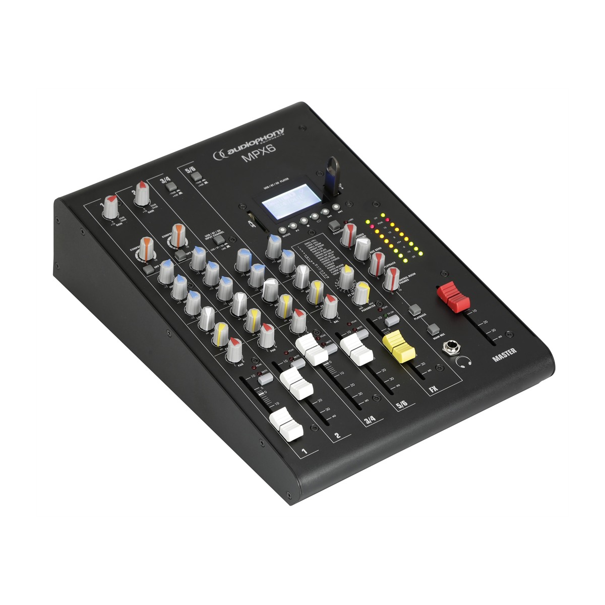 AUDIOPHONY MPX6 PA mixer, 6 kanalen met compressie en USB/SD/Bluetooth-speler Live mixers J&H licht en geluid 3 AUDIOPHONY MPX6 PA mixer, 6 kanalen met compressie en USB/SD/Bluetooth-speler Live mixers J&H licht en geluid 3