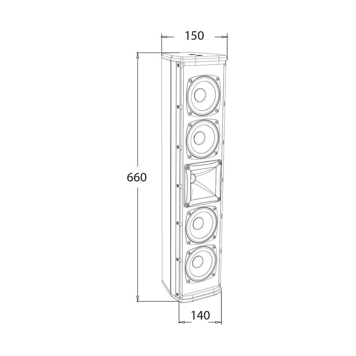 AUDIOPHONY Sline441B passieve kolomluidspreker 4×4 inch + 1 inch, 200W RMS 8 ohm zwart Passief J&H licht en geluid 3 AUDIOPHONY Sline441B passieve kolomluidspreker 4×4 inch + 1 inch, 200W RMS 8 ohm zwart Passief J&H licht en geluid 3