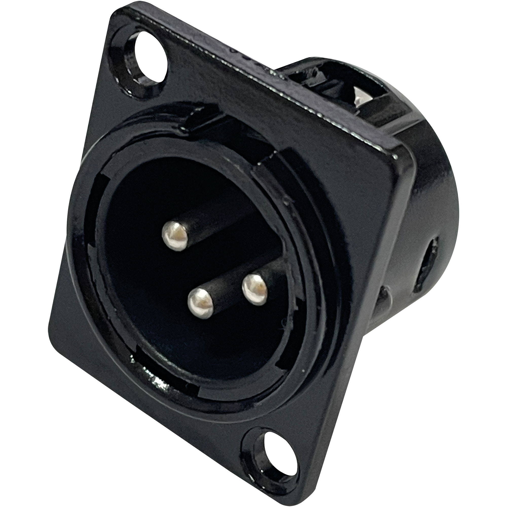 DAP male 3-pins XLR-chassisconnector zwart XLR-chassis en -pluggen J&H licht en geluid DAP male 3-pins XLR-chassisconnector zwart XLR-chassis en -pluggen J&H licht en geluid
