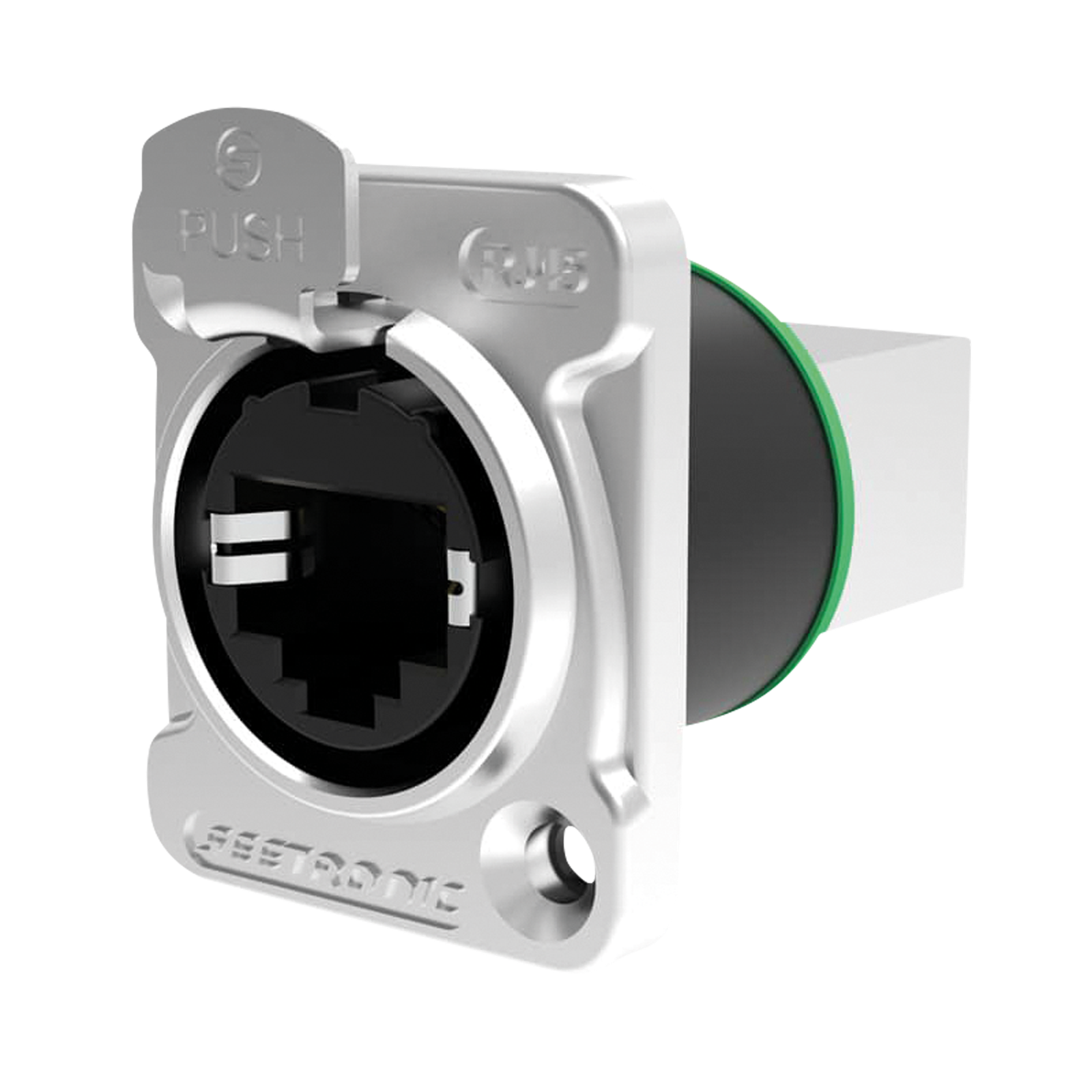 SEETRONIC RJ45 doorvoer-chassisdeel met vergrendeling Datachassis en -pluggen J&H licht en geluid SEETRONIC RJ45 doorvoer-chassisdeel met vergrendeling Datachassis en -pluggen J&H licht en geluid